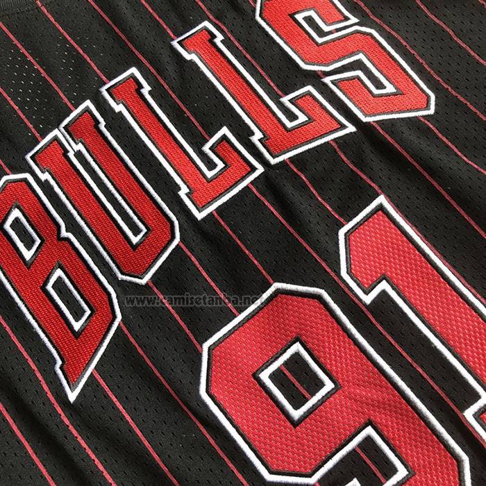 Camiseta Manga Corta Chicago Bulls Dennis Rodman NO 91 Negro